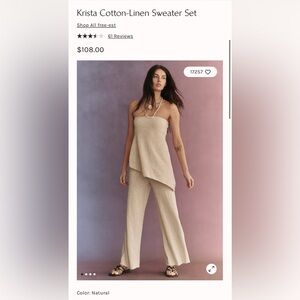 Free People Krista Cotton Linen Sweater Set